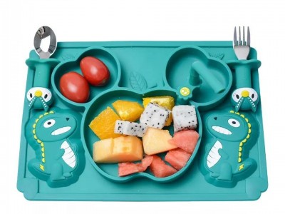 100% Food Grade Suction Plate Suction With Lid Dragon Silicon Plate Set