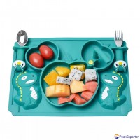 100% Food Grade Suction Plate Suction With Lid Dragon Silicon Plate Set
