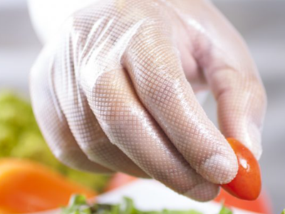 Disposable kitchen plastic gloves hybird TPE gloves