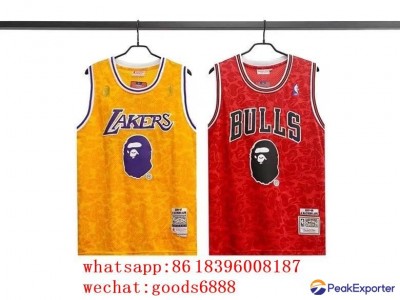 original BAPE NBA jersey Los Angeles Lakers Mens NBA Retro shirt stitched Jersey
