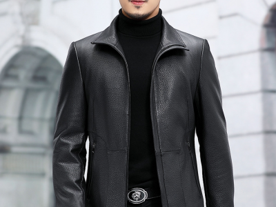 Butterfly leather jacket goatskin lapel dance dress men's down jacket men