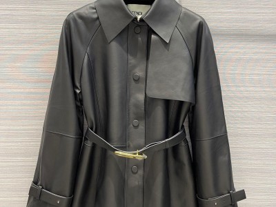 New autumn and winter long belt leather windbreaker 100% baby sheepskin