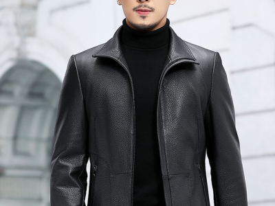 Autumn and winter new leather jacket men's slim zipper PU leather jacket men's