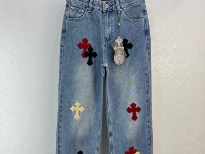 23 spring/summer series Croxin new towel embroidered cross straight leg jeans
