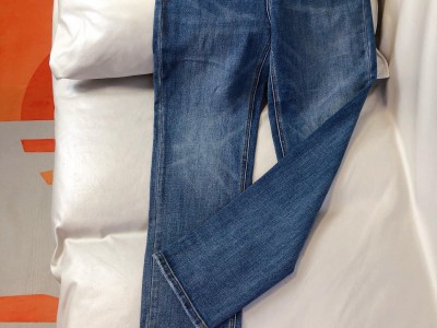 * new waist hardware accessories logo high waist jeans Dad pants custom elast
