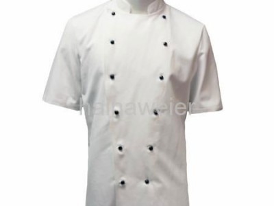 Custom Traditional White Twill, Black Studs/Short Sleeves chef Jacket/chefs coat