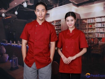 Customized Chef Uniform/Chef Jackets Uniform Double Breasted Short Sleeves Red