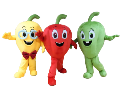 green/red/yellow pepper mascot costume adult pepper costume
