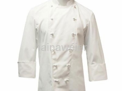 Custom Traditional White Fineline w/Knot Buttons chef coat/chefs wear