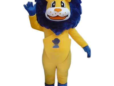 blue hair lion mascot costume outfit