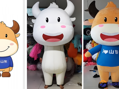 funny cute bulll cow custom mascot costume makers