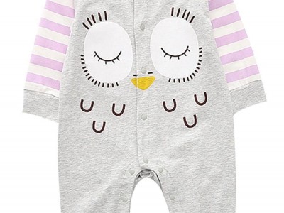 Cartoon Owl Pattern Newborn Infant Overalls Jumpsuit Long-sleeved Wholesale