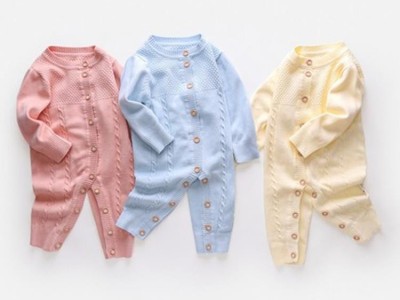 High quality baby girl rompers 100% cotton baby clothing set with cardigan