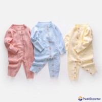High quality baby girl rompers 100% cotton baby clothing set with cardigan