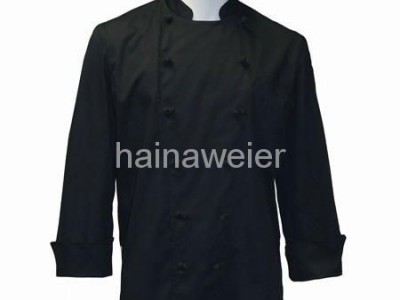 OEM Traditional Black Fineline w/Knots/Sleeve Pocket chef coat,chefs jackets