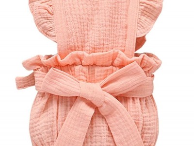 Flutter Sleeve Fluffy Muslin Baby Romper Onesie