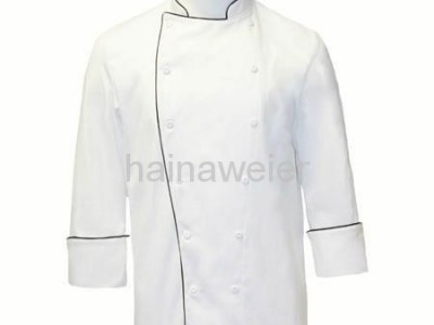 OEM Traditional White 100%cotton,Black piping chef jacket/chefs uniform