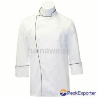 OEM Traditional White 100%cotton,Black piping chef jacket/chefs uniform