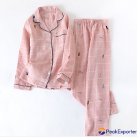 Women's print long sleeve pajamas