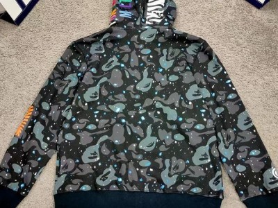 wholesale top quality bape splicing sleeves jackets shark coat zip up hoodies