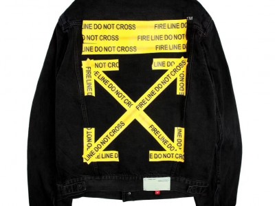 Off-White 19FW SLIM BLEACHED DENIM JACKET Denim Caban VIRGIL 19SS OW Jacket Coat
