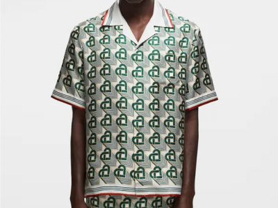 Casablanca Men's Green Heart Monogram silk Shirt & boxer shorts