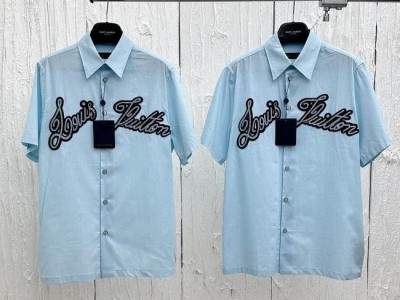 Wholesale               Summer Short Sleeve Button Up Shirt Printing Men Shirt