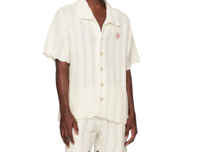 Casablanca Off-White Wavy Gradient Crochet Shirt & Casablanca ripple knit shorts