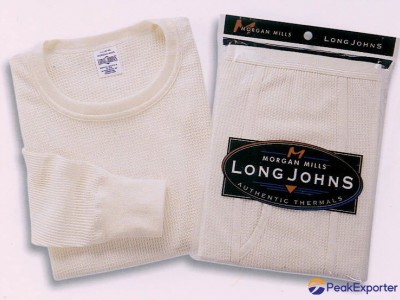 waffle knit interlock thermal set underwear