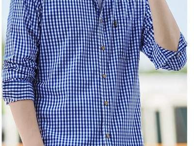 High quality wholesale price mens long sleeve plaid casual dress shirt cotton
