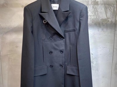 Plug sleeve button autumn women suit black
