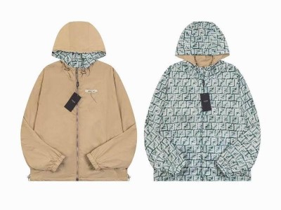 Wholesale newest       FF monogram Windbreaker Jacket  Reversible Windbreaker