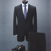 Bespoke Slim-fit men's suit in melange virgin wool