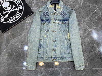 Cheap Chrome Hearts Denim Jacket for men discount Chrome Hearts Jean jacket