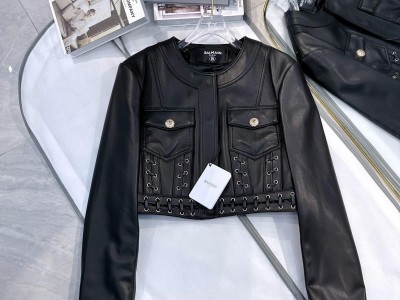 Cheap Balmain leather jacket BALMAIN Leather Riders Jacket Balmain Blazer Dress