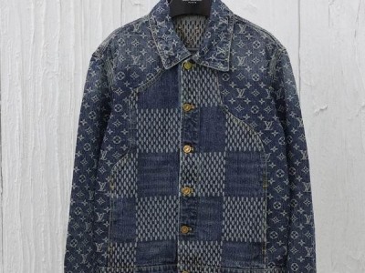 x Nigo Giant Damier Waves MNGM Denim Jacket Indigo fashion Coat