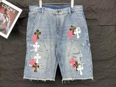 Wholesale newest  Chrome Hearts Jean Pants Printed denim shorts