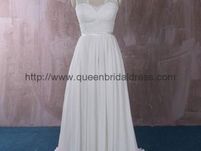 Unique lace chiffon wedding dress