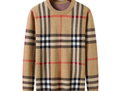 High quality          Cashmere Jacquard Sweater Soft Fawn men's wool Sweaters