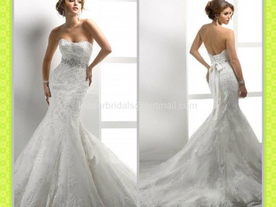 Sweetheart Lace Wedding Gown Mermaid Beads Crystal Bridal Wedding Dress MG03