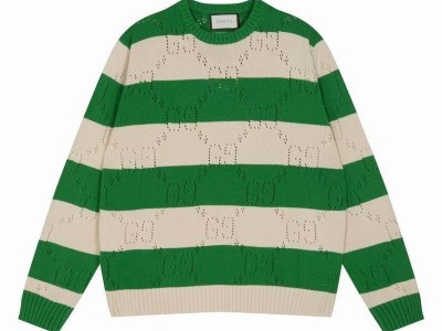 Hot sale       GG Lace Striped Knit Sweater Crew neck pullover winter sweater