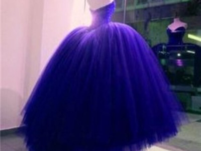 Crystals Beads Prom Dresses  Pageant Blue Custom Prom Party Dresses