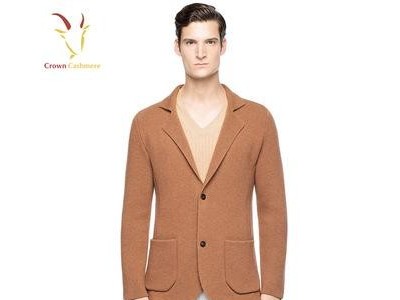 New Style V Neck Cashmere Wool Knitted Coat For Men