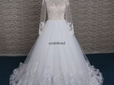 Goreous france lace A-line wedding dress with long  sleeve