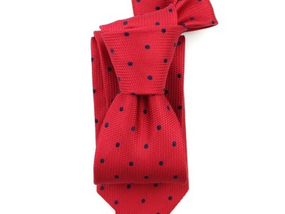 Men's Casual Fashion Handmade Fuchsia Pure 100% Silk Jacquard Polka Dot Ties
