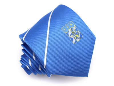 Soccer Gift Pencil Striped Silk Exquisite IFK Football Logo Custom Club Tie