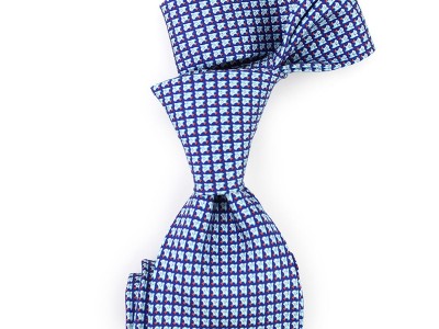 Men's 100% Silk Twill Custom Repeating Tropical Undersea Dolphin Fish Print Tie