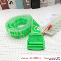 OFF-WHITE Industrial Logo Rubber Belt Green Yellow Pink Red Black OW Strap