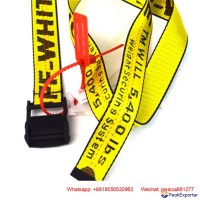 Off White Belt 2018 Industrial Yellow Belt Silver Buckle 200CM Off White Strap