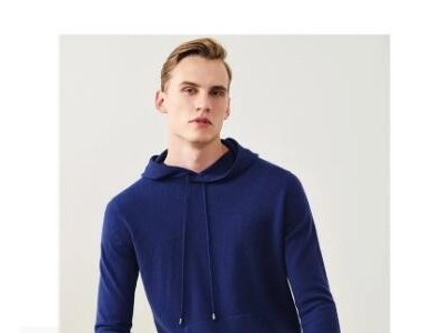Men's hooded cashmere sweate